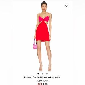 superdown Pink and Red Mini Dress.NWT